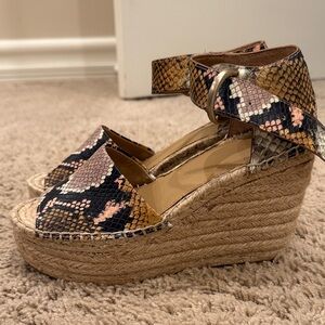 Marc Fisher Snake Print Wedge Sandals